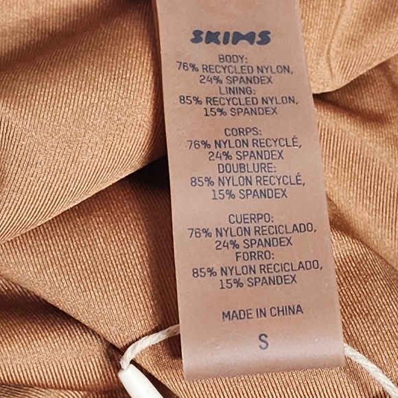 SKIMS SWIM ZIP FRONT SLEEVELESS ONE PIECE/ ALMOND/ NWT - Picture 7 of 16